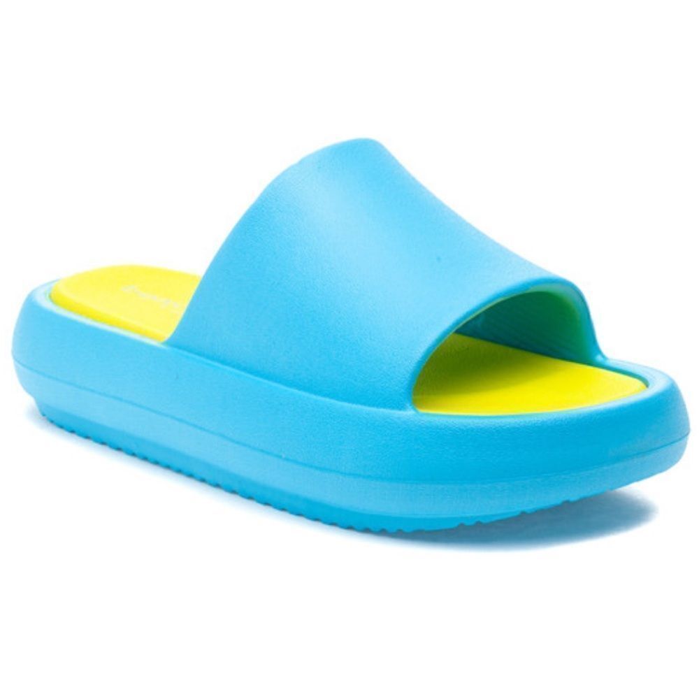 J/Slides Beach Slides SQUISH Turquoise/Yellow EVA NEW size 8